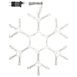 Fiocco di neve in tubo ultraluminoso 50 x 43 cm, led bianco caldo