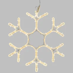 Fiocco di neve in tubo ultraluminoso 50 x 43 cm, led bianco caldo