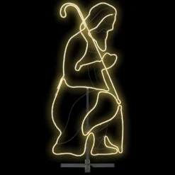 Giuseppe in tubo effetto neon, led bianco caldo