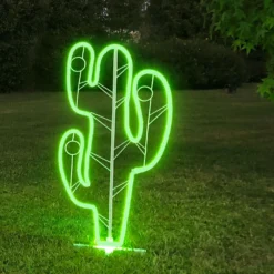 Lampada decorativa Cactus neon h 120 cm