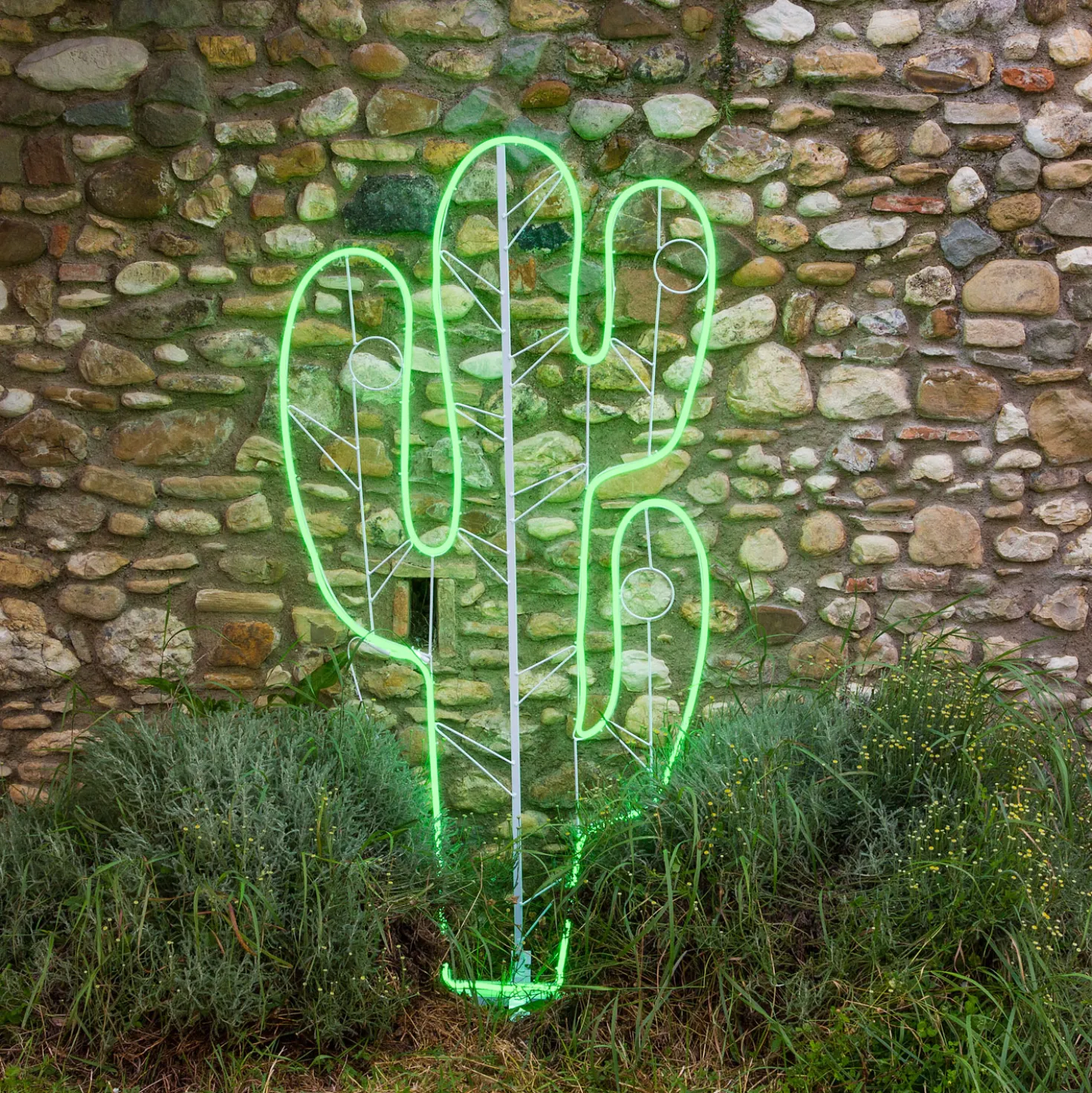 Lampada decorativa Cactus neon h 165 cm