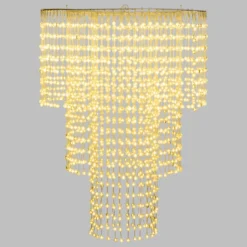Lampadario decorativo a cascata, 1980 sfere LED bianco caldo