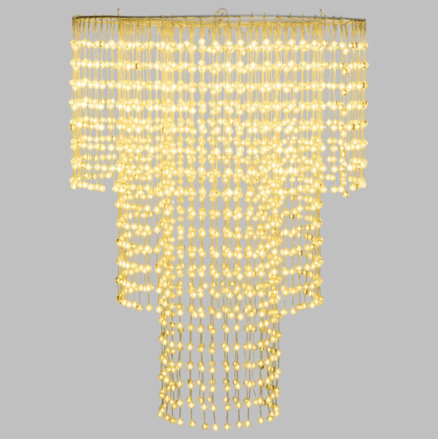 Lampadario decorativo a cascata, 1980 sfere LED bianco caldo