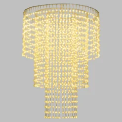 Lampadario decorativo a cascata, 1980 sfere LED bianco caldo