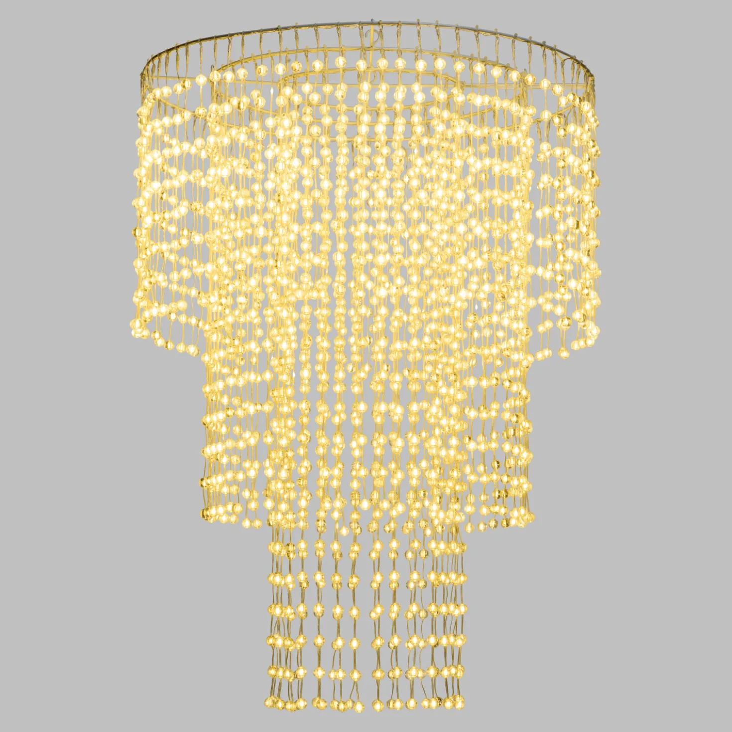Lampadario decorativo a cascata, 1980 sfere LED bianco caldo