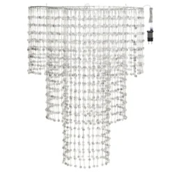Lampadario decorativo a cascata, 1980 sfere LED bianco caldo