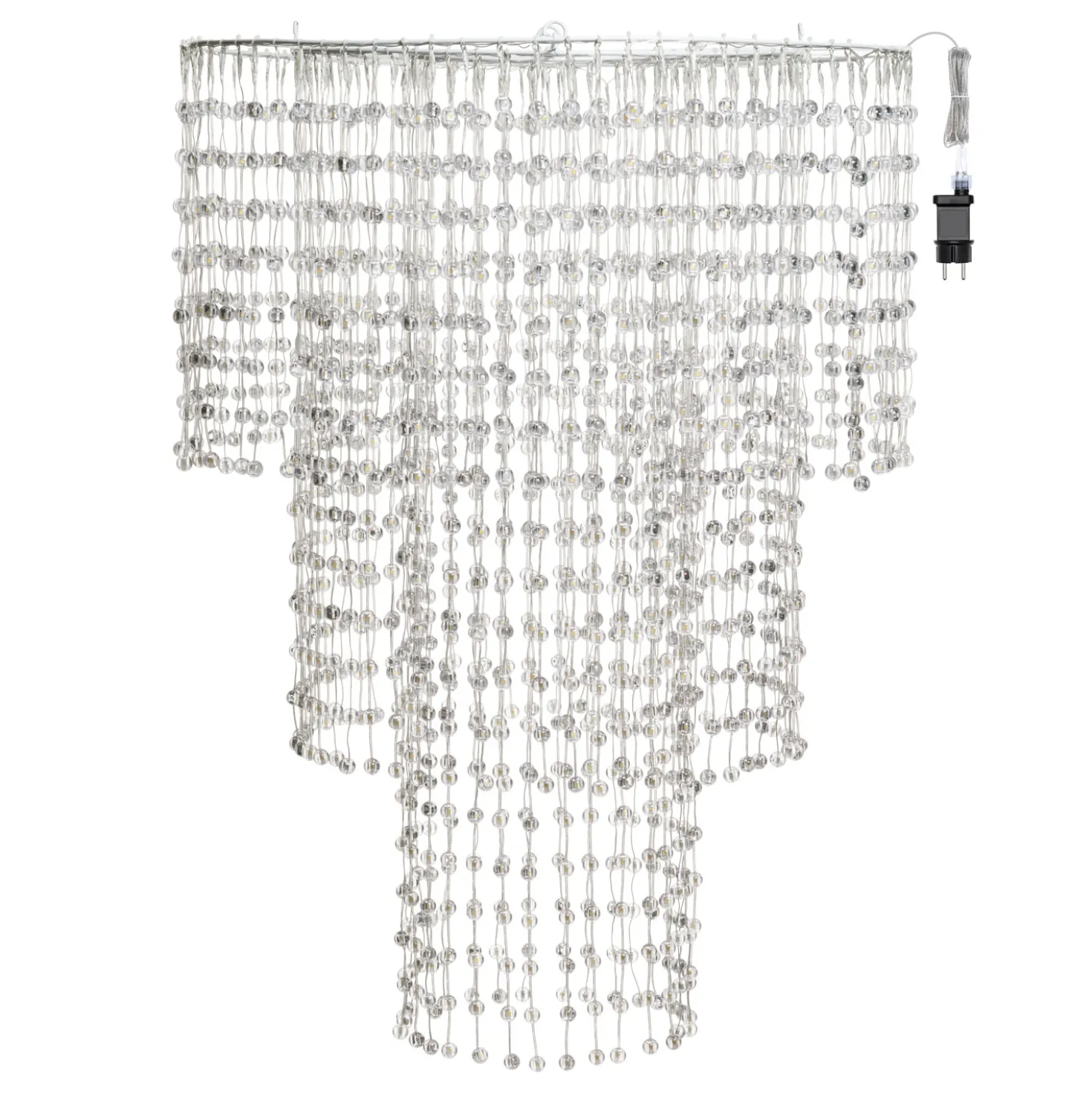 Lampadario decorativo a cascata, 1980 sfere LED bianco caldo