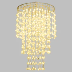 Lampadario decorativo a cascata, 574 sfere LED bianco caldo