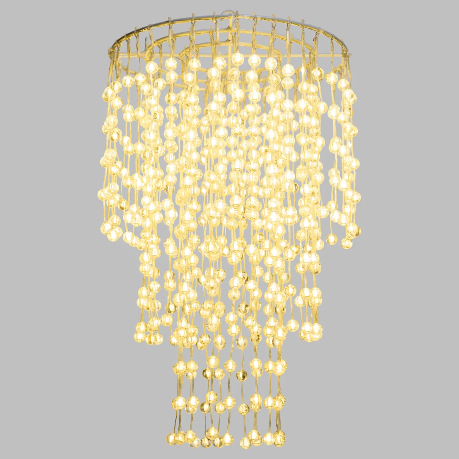 Lampadario decorativo a cascata, 574 sfere LED bianco caldo