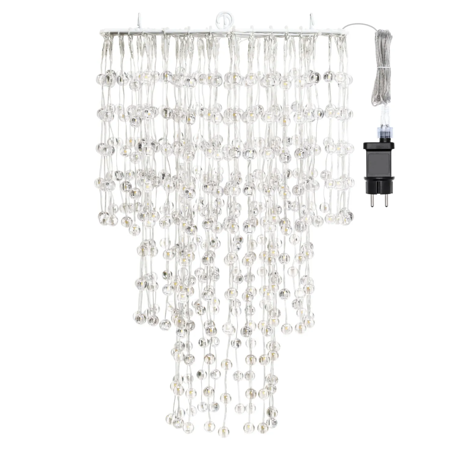 Lampadario decorativo a cascata, 574 sfere LED bianco caldo