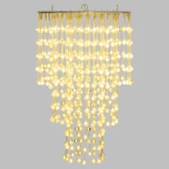 Lampadario decorativo a cascata, 574 sfere LED bianco caldo