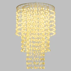 Lampadario decorativo a cascata, 936 sfere LED bianco caldo