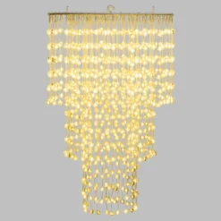 Lampadario decorativo a cascata, 936 sfere LED bianco caldo