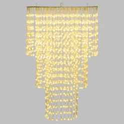 Lampadario decorativo a cascata, 1352 sfere LED bianco caldo