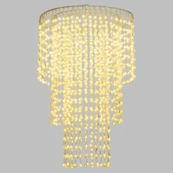 Lampadario decorativo a cascata, 1352 sfere LED bianco caldo