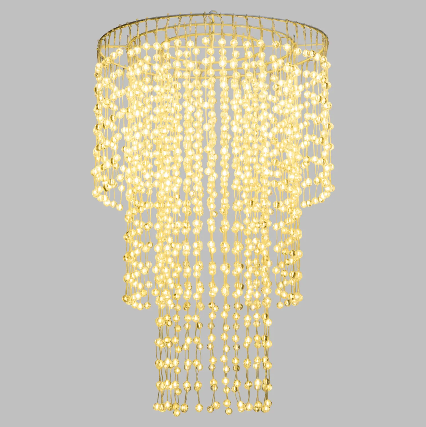 Lampadario decorativo a cascata, 1352 sfere LED bianco caldo