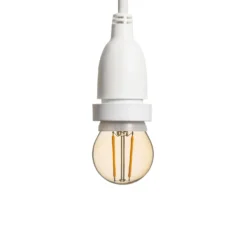 Lampadina da 2 Watt a globo Ø 45 mm a sospensione, 1 metro di cavo bianco