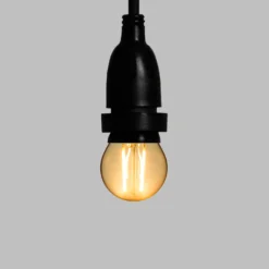 Lampadina da 2 Watt a globo Ø 45 mm a sospensione, 4 metri di cavo nero