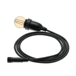 Lampadina da 2 Watt a globo Ø 45 mm a sospensione, 2 metri di cavo nero