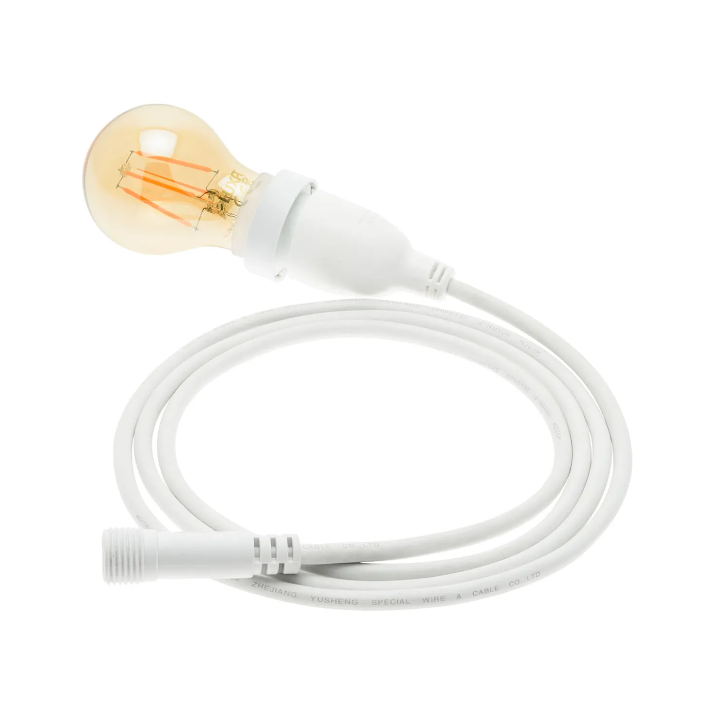 Lampadina da 2 Watt a goccia Ø 60 mm a sospensione, 4 metri di cavo bianco