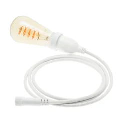 Lampadina da 4 Watt Edison Ø 64 mm a sospensione, led a spirale, 3 metri di cavo bianco