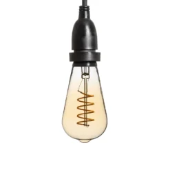 Lampadina da 4 Watt Edison Ø 64 mm a sospensione, led a spirale, 1 metro di cavo nero