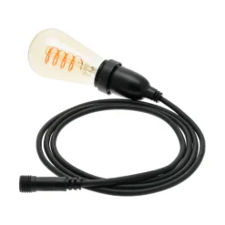 Lampadina da 4 Watt Edison Ø 64 mm a sospensione, led a spirale, 1 metro di cavo nero