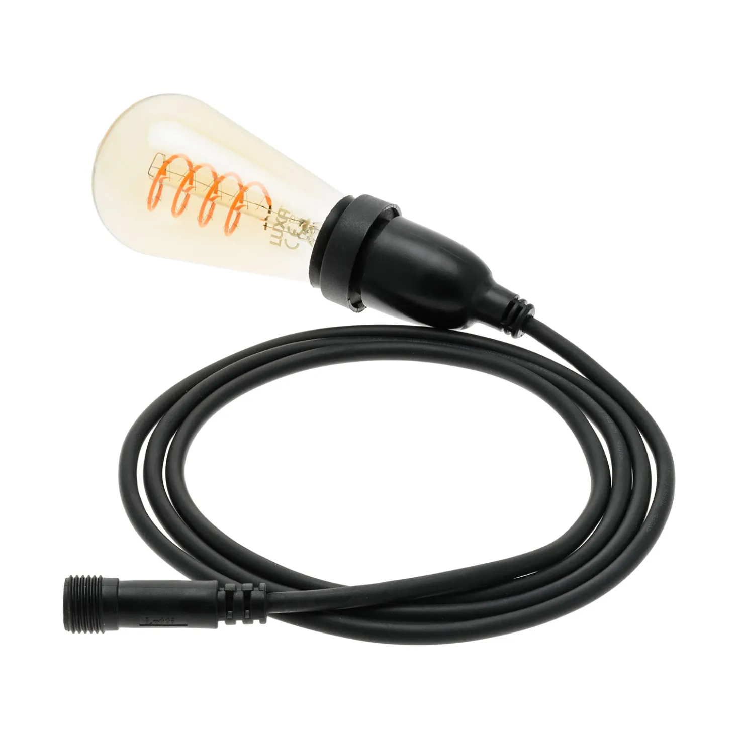 Lampadina da 4 Watt Edison Ø 64 mm a sospensione, led a spirale, 1 metro di cavo nero
