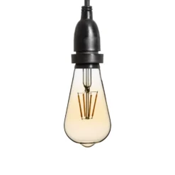 Lampadina da 4 Watt Edison Ø 64 mm a sospensione, 1 metro di cavo nero