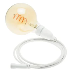 Lampadina da 4 Watt globo Ø 125 mm a sospensione, led a spirale, 4 metri di cavo bianco