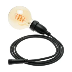 Lampadina da 4 Watt globo Ø 95 mm a sospensione, led a spirale, 1 metro di cavo nero