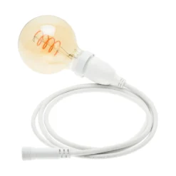 Lampadina da 4 Watt globo Ø 95 mm a sospensione, led a spirale, 2 metri di cavo bianco