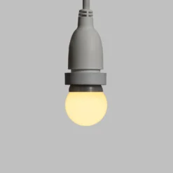 Lampadina da 1,2 Watt globo Ø 45 mm in plastica bianca a sospensione, 1 metro di cavo bianco