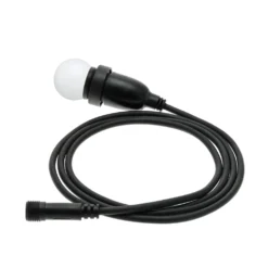 Lampadina da 1,2 Watt globo Ø 45 mm in plastica bianca a sospensione, 1 metro di cavo nero