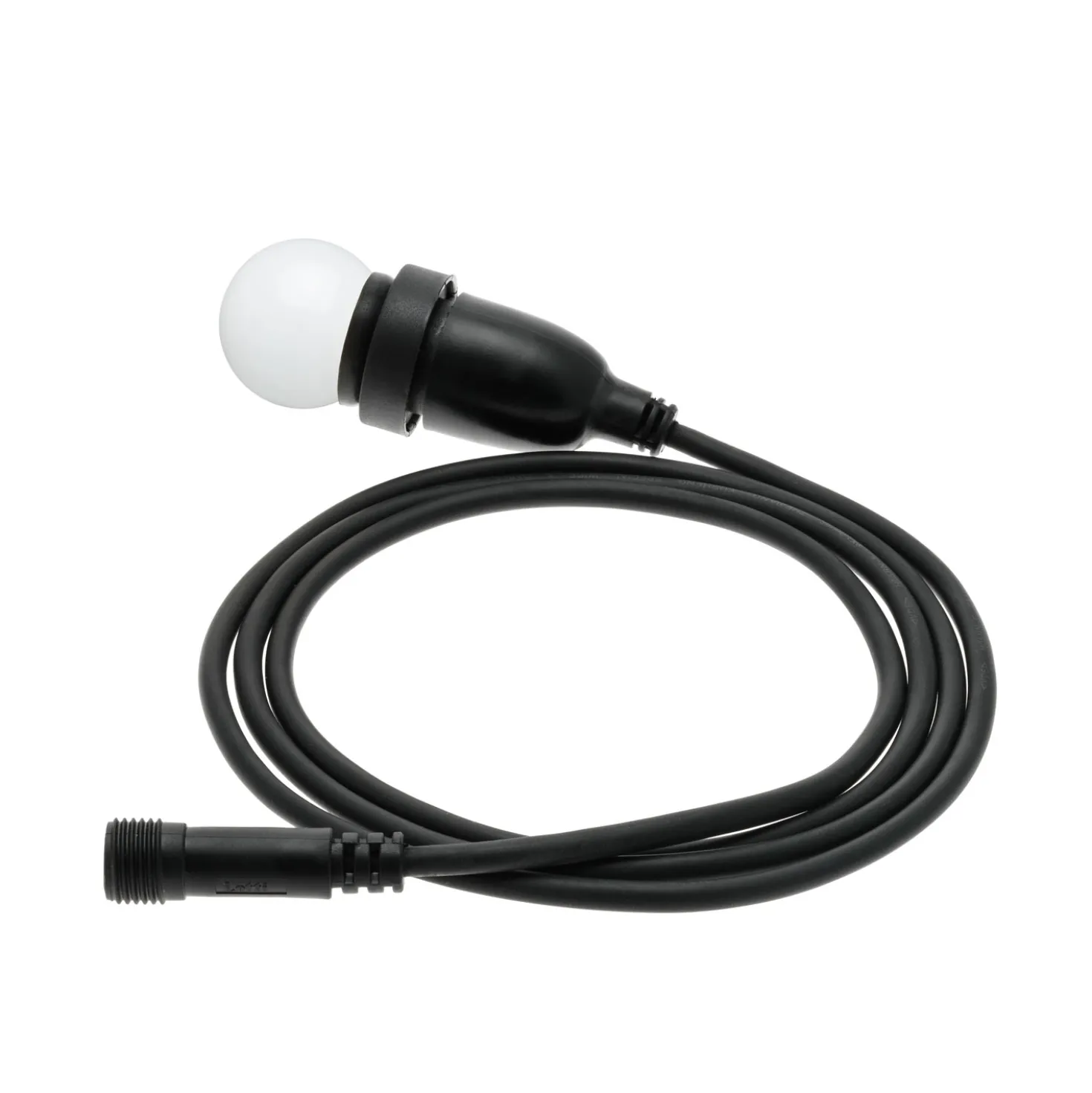 Lampadina da 1,2 Watt globo Ø 45 mm in plastica bianca a sospensione, 1 metro di cavo nero