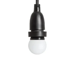 Lampadina da 1,2 Watt globo Ø 45 mm in plastica bianca a sospensione, 1 metro di cavo nero