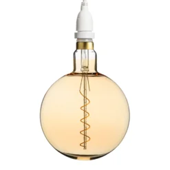 Lampadina da 4 Watt maxi globo Ø 200 mm a sospensione, led a spirale, 2 metri di cavo bianco