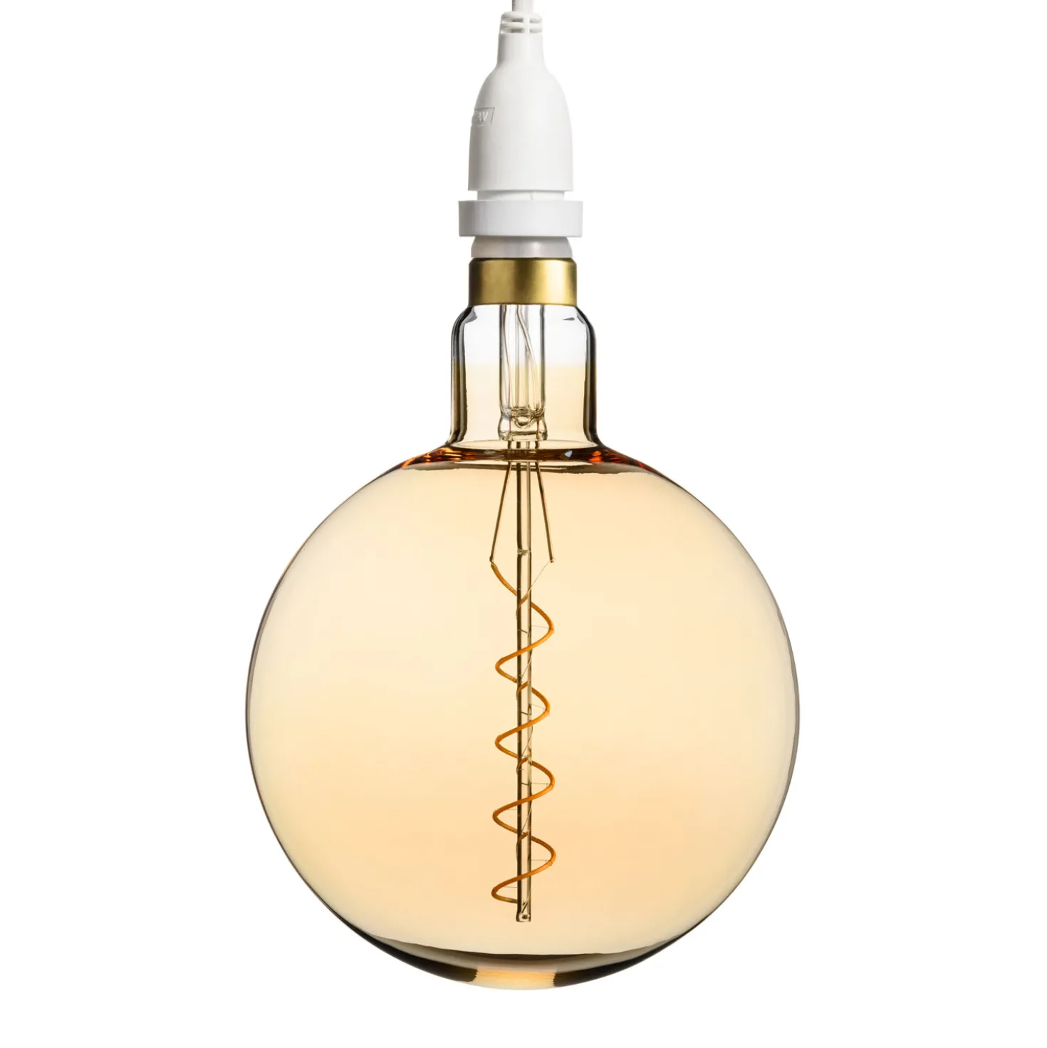 Lampadina da 4 Watt maxi globo Ø 200 mm a sospensione, led a spirale, 2 metri di cavo bianco