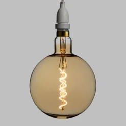 Lampadina da 4 Watt maxi globo Ø 200 mm a sospensione, led a spirale, 2 metri di cavo bianco