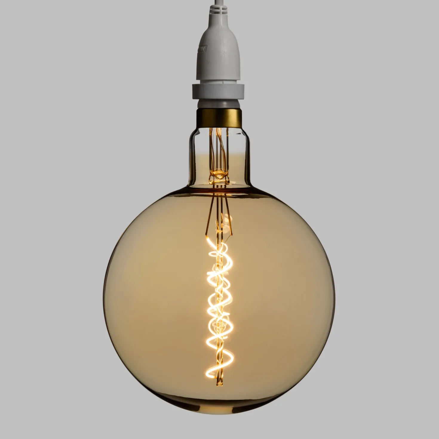 Lampadina da 4 Watt maxi globo Ø 200 mm a sospensione, led a spirale, 2 metri di cavo bianco