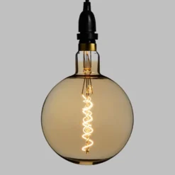 Lampadina da 4 Watt maxi globo Ø 200 mm a sospensione, led a spirale, 2 metri di cavo nero