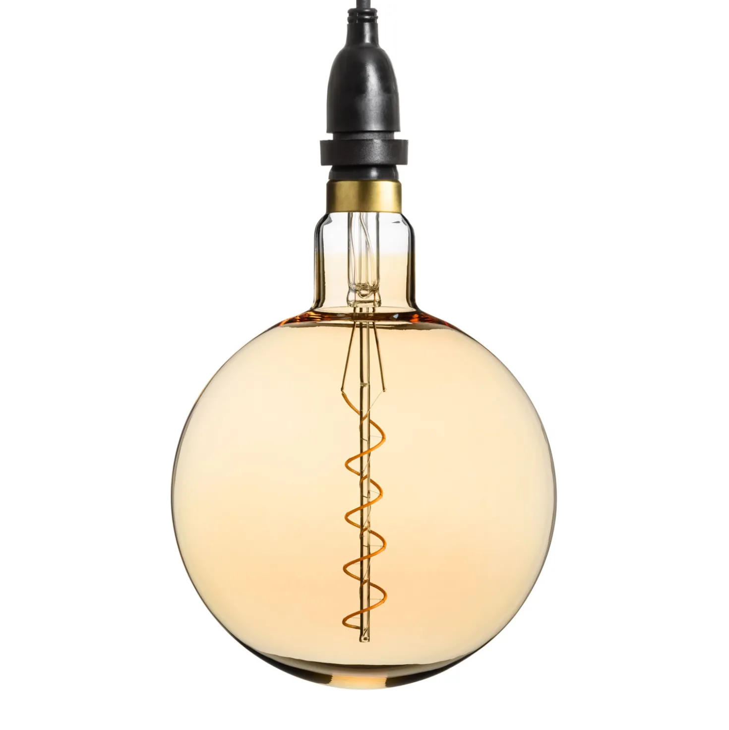 Lampadina da 4 Watt maxi globo Ø 200 mm a sospensione, led a spirale, 2 metri di cavo nero