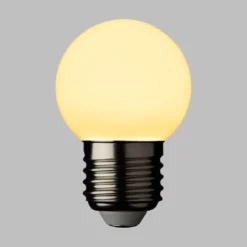 Lampadina globo bianca, E27, bianco caldo