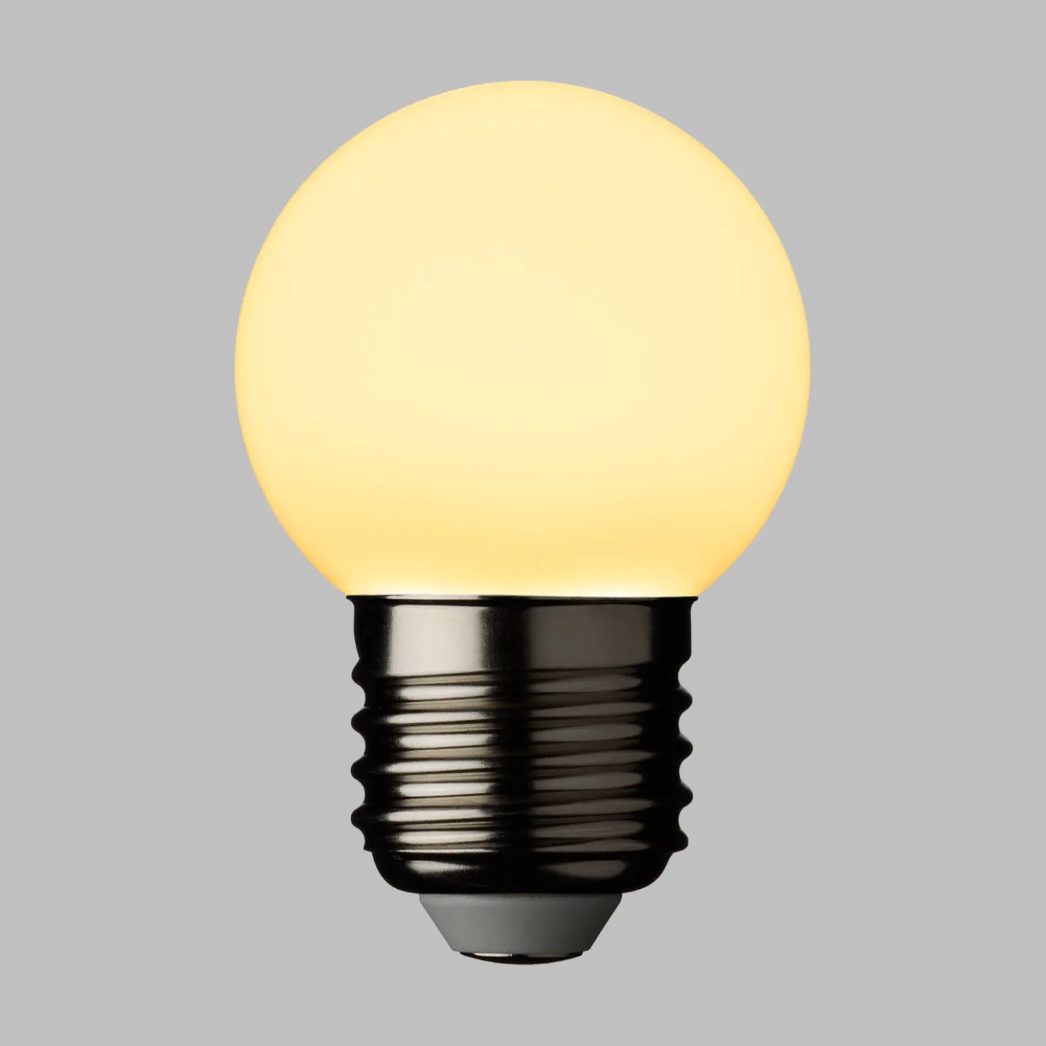 Lampadina globo bianca, E27, bianco caldo