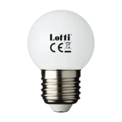 Lampadina globo bianca, E27, bianco caldo