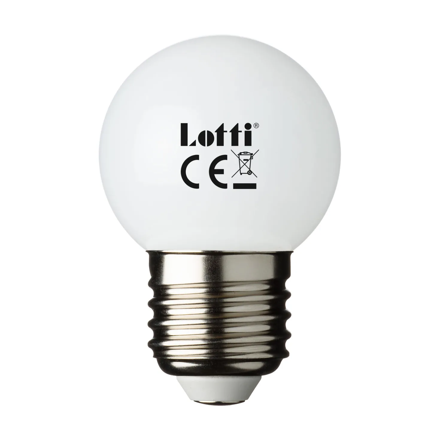 Lampadina globo bianca, E27, bianco caldo
