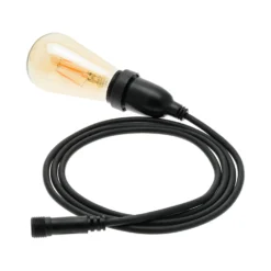 Lampadina led di 4 watt Edison Ø 64 mm a sospensione, dimmerabile, 3 m di cavo nero