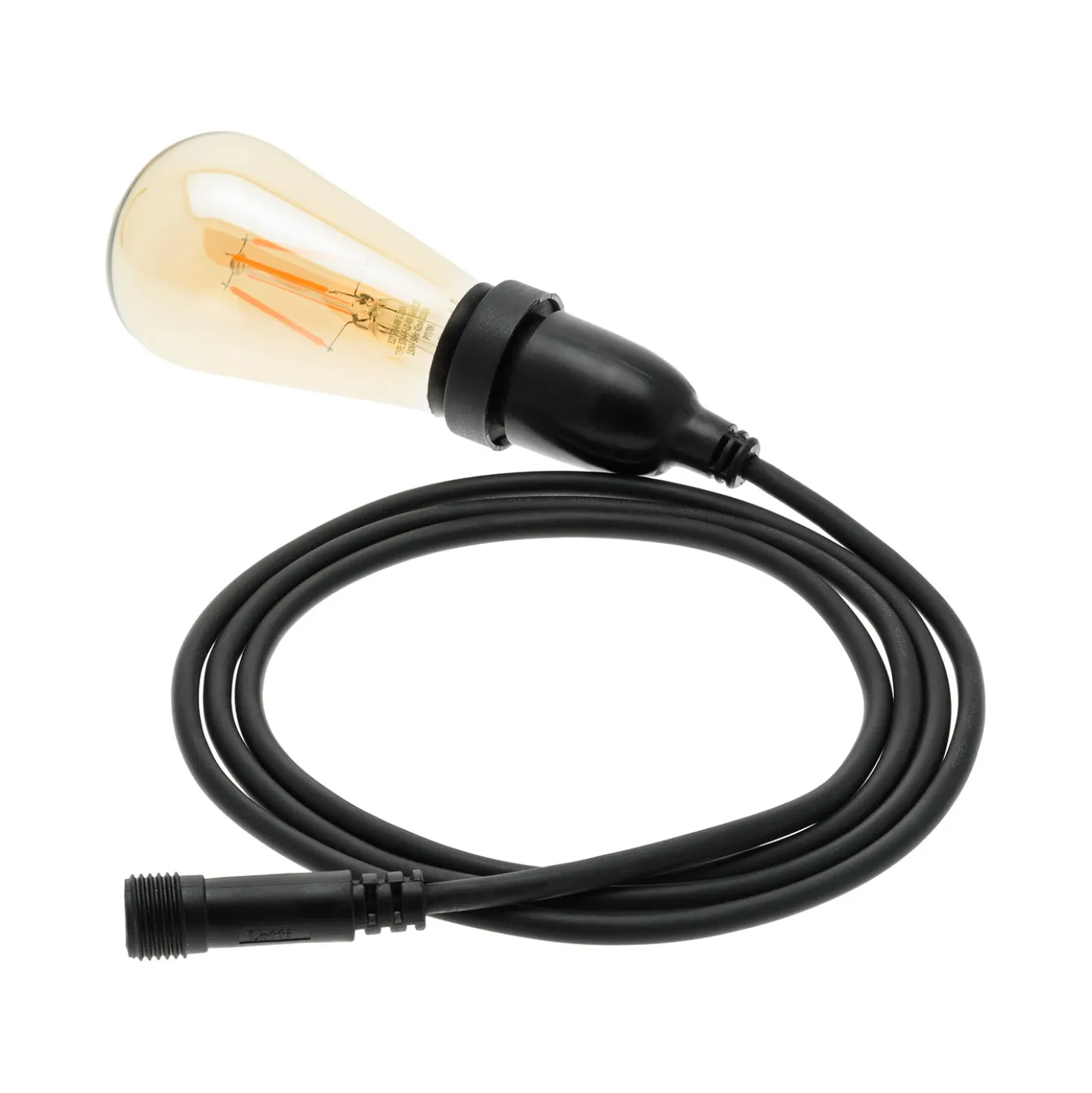 Lampadina led di 4 watt Edison Ø 64 mm a sospensione, dimmerabile, 3 m di cavo nero
