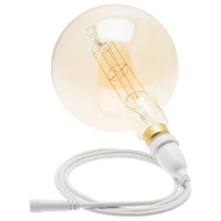 Lampadina led di 8 watt globo Ø 200 mm dimmerabile a sospensione, 2 m di cavo bianco