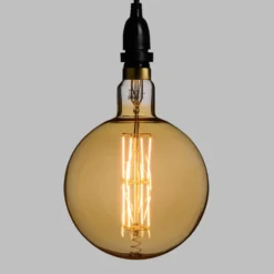 Lampadina led di 8 watt globo Ø 200 mm dimmerabile a sospensione, 2 m di cavo nero
